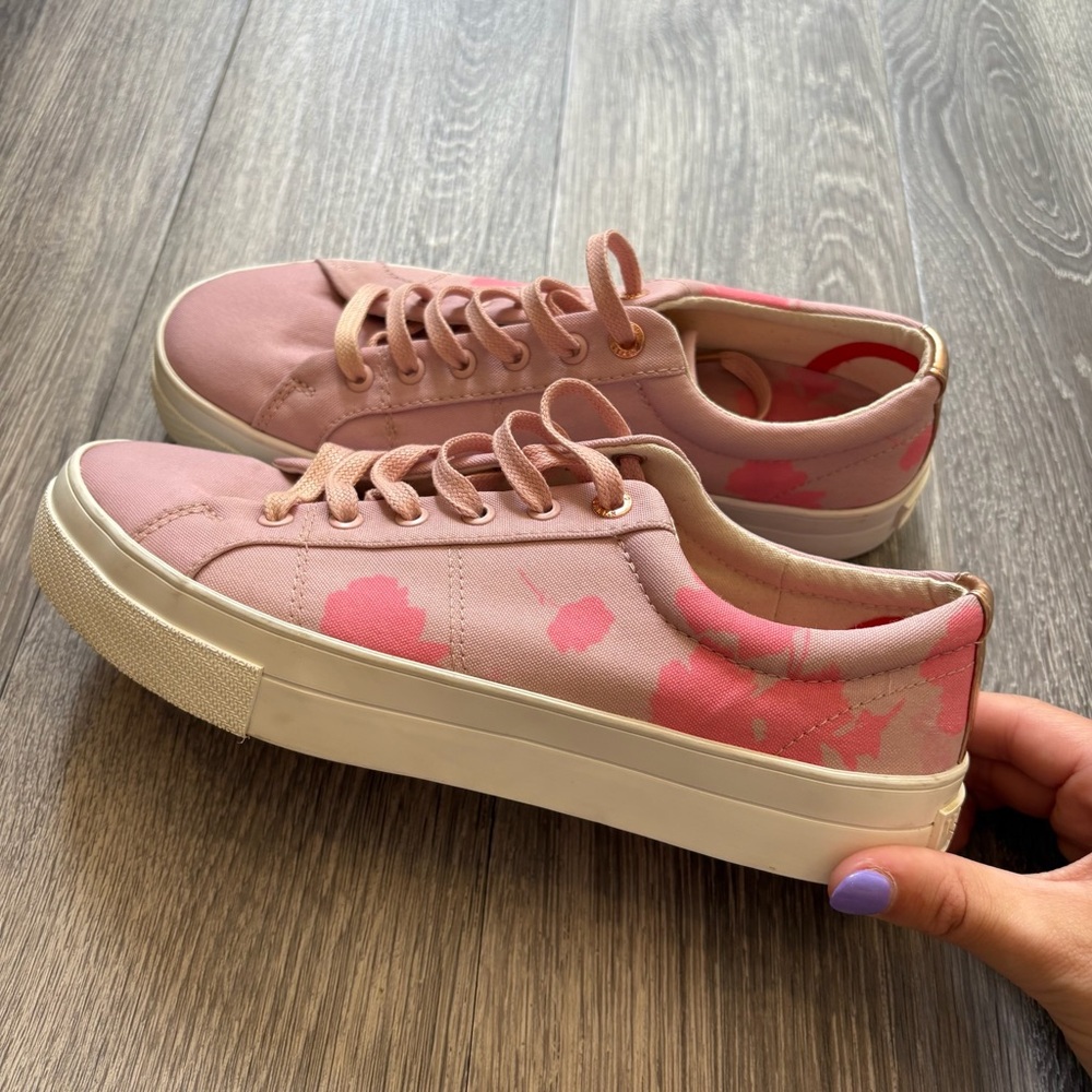 Ted Baker Ephie Blush Pink Canvas Sneakers - Picture 3 of 8